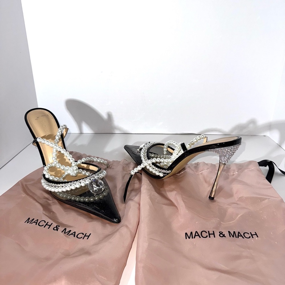 Mach & Mach Black Diamond Of Elizabeth Heels